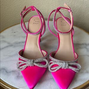 A New Day Women's Pink Heels with Silver Accents, Size 10